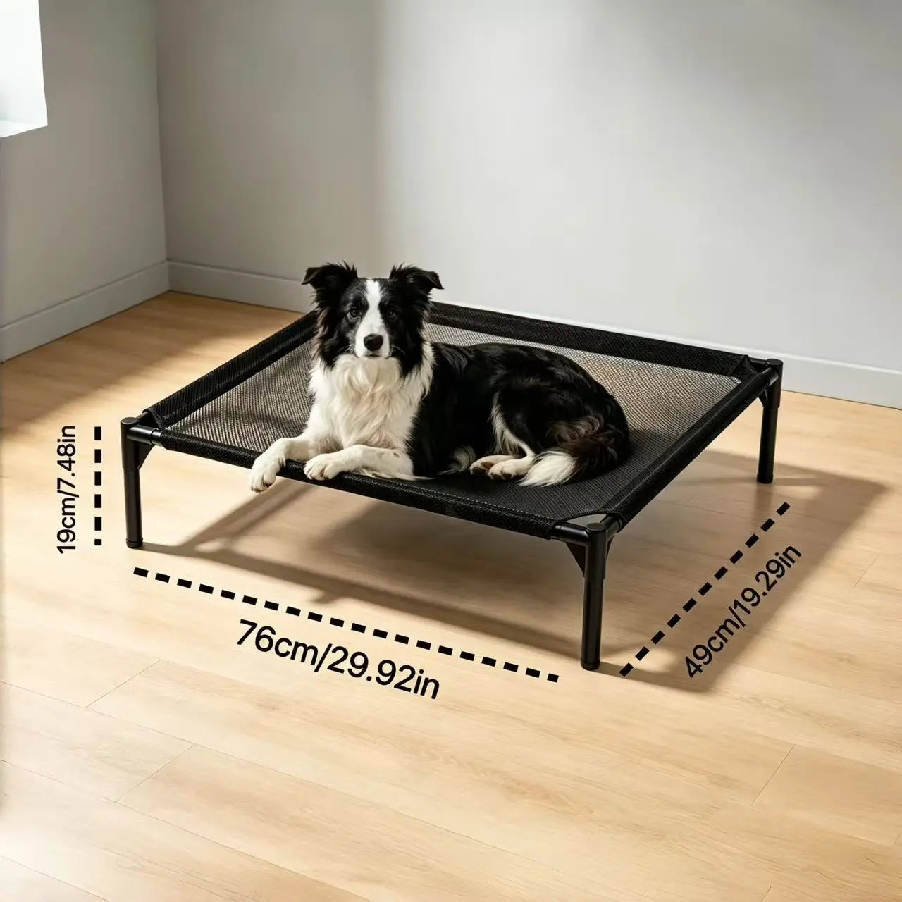 Elevated Cooling Puppy Bed - Breathable Fabric, Durable Raised Pet Cot for Giant Dogs up to 120 Lbs, Indoor & Outdoor Use, Promotes Overall Health, Boosts Airflow, Heat Resistant for Quality Sleep