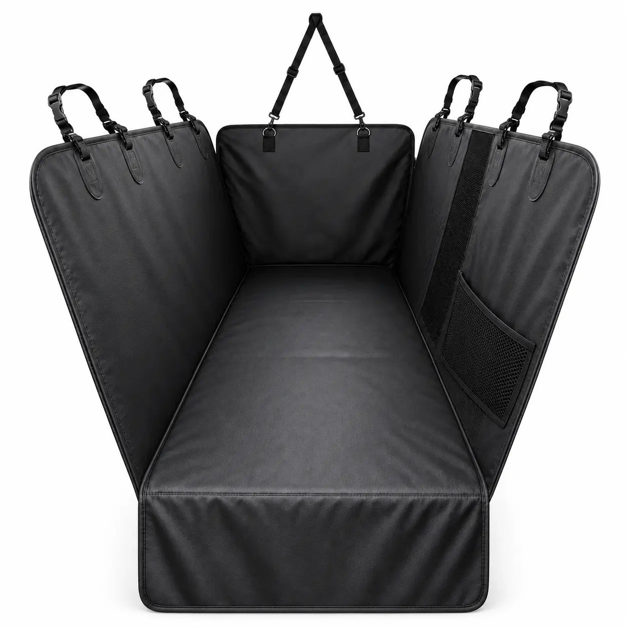 Hard Bottom Back Seat Extender for Dogs, Waterproof PU Leather Dog Car Seat Cover Hammock, 400Lbs Capacity Heavy Duty Pet Protector Fits Cars, Suvs & Trucks