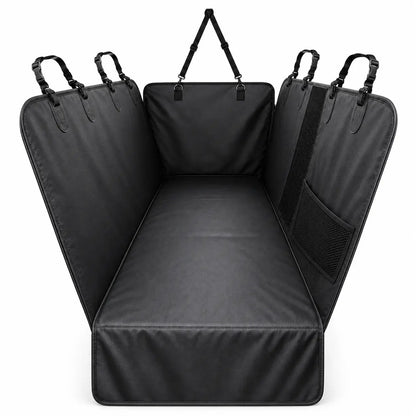 Hard Bottom Back Seat Extender for Dogs, Waterproof PU Leather Dog Car Seat Cover Hammock, 400Lbs Capacity Heavy Duty Pet Protector Fits Cars, Suvs & Trucks