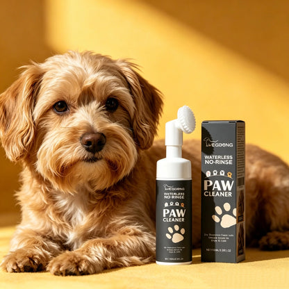 Pet Paw Cleaner with Brush for Dog and Cat Ph Balanced Sensitive Skin Waterless Keep Moisturizing Pet Foot Cleaning Shampoo Foam