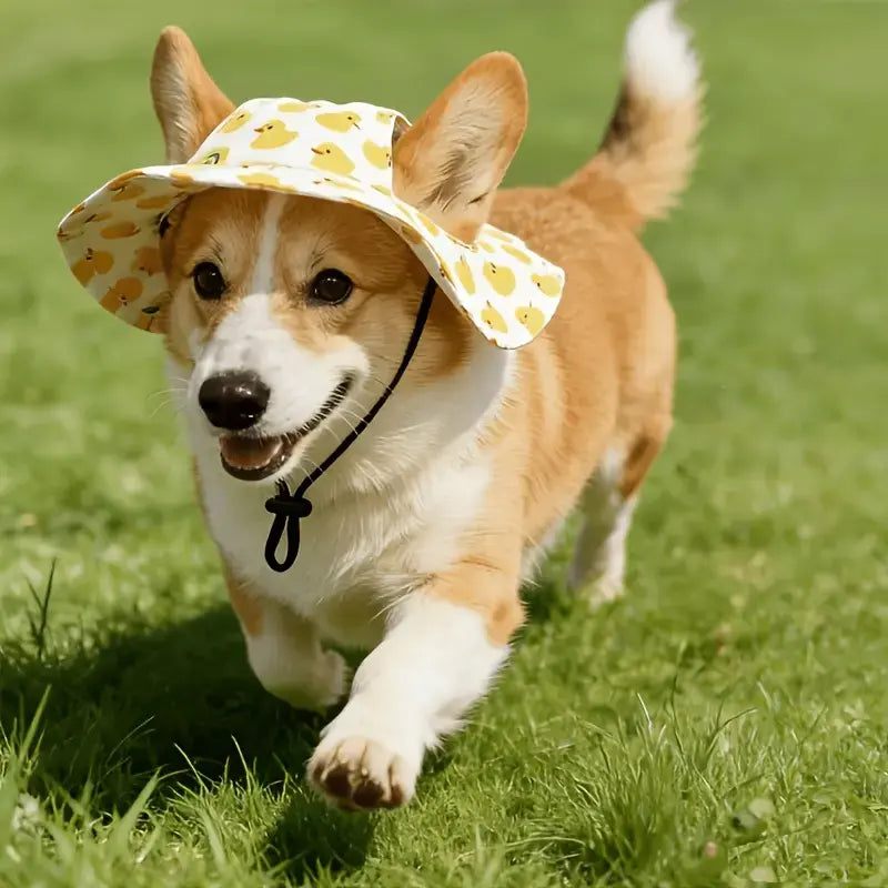 Cute Adjustable Pet Bucket Hat for Cats & Dogs – Lightweight Summer Sun Protection Beach Hat for Small & Medium Pets, Outdoor Walking & Travel