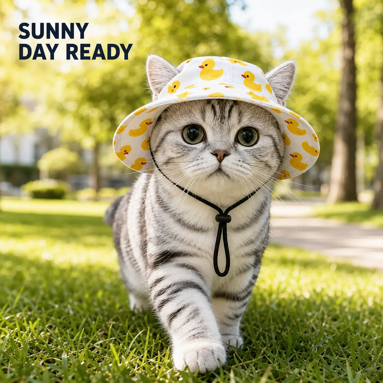 Cute Adjustable Pet Bucket Hat for Cats & Dogs – Lightweight Summer Sun Protection Beach Hat for Small & Medium Pets, Outdoor Walking & Travel