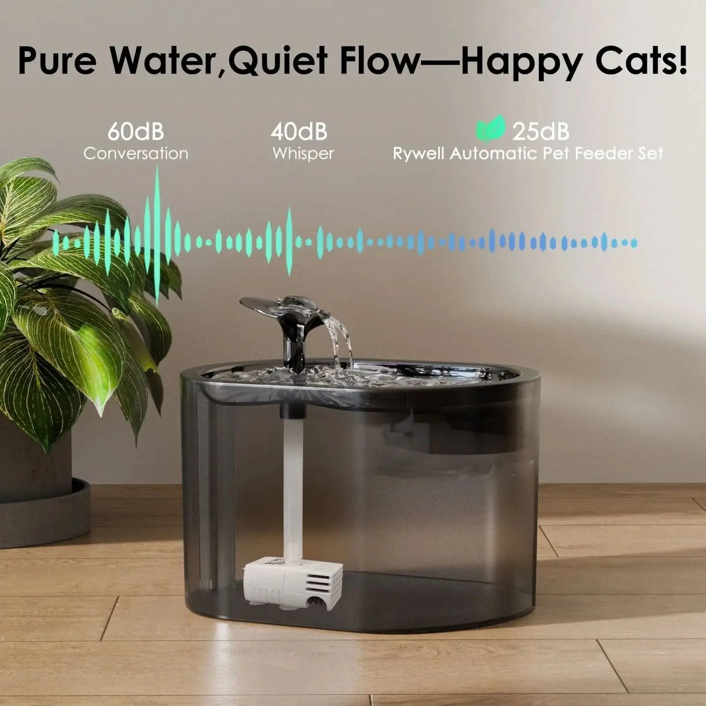 Automatic Cat Feeder with Water Dispenser, 2-In-1 Feeding Set with Feeding Schedule & Voice Recorder, Dual Power Supply, Auto Cat Food Dispenser for Cat