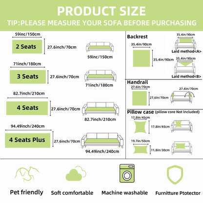 Washable Pet-Friendly Sofa Cover for 2-Cushion Couches, Non-Slip Fuzzy Blanket Mat