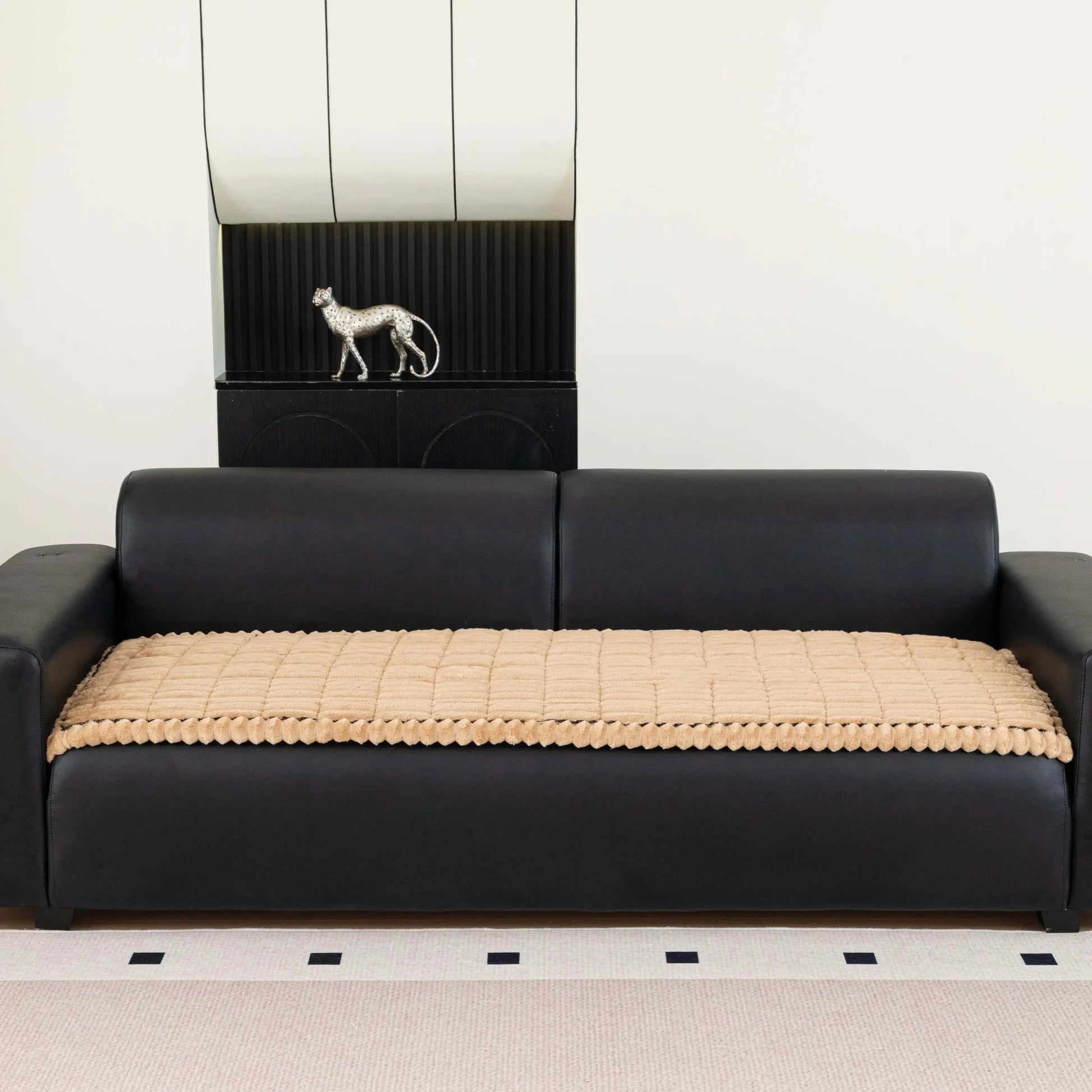 Washable Pet-Friendly Sofa Cover for 2-Cushion Couches, Non-Slip Fuzzy Blanket Mat