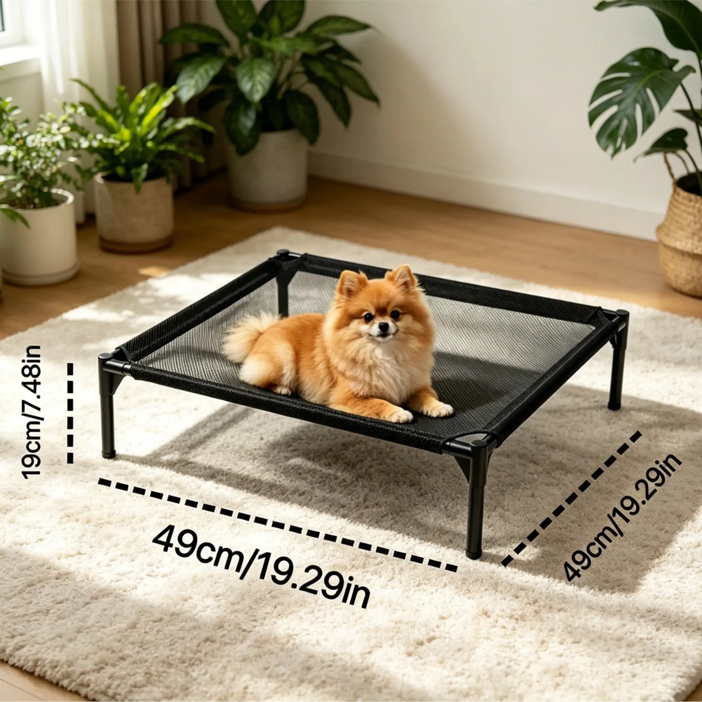 Elevated Cooling Puppy Bed - Breathable Fabric, Durable Raised Pet Cot for Giant Dogs up to 120 Lbs, Indoor & Outdoor Use, Promotes Overall Health, Boosts Airflow, Heat Resistant for Quality Sleep